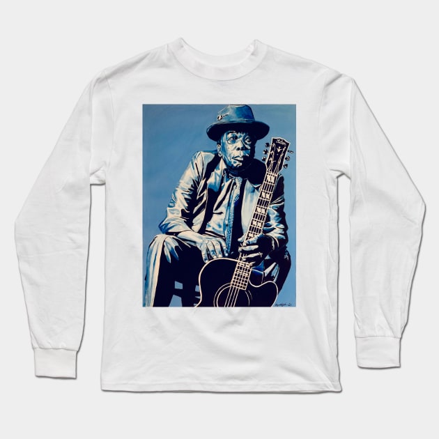 John Lee Hooker Long Sleeve T-Shirt by BryanWhipple